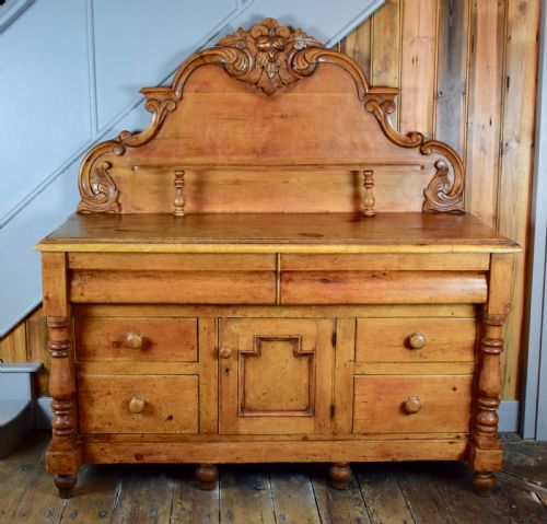 Antique Lancashire Style Pine Buffet Dresser Base