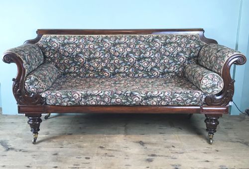A William IV Mahogany Scroll End Sofa