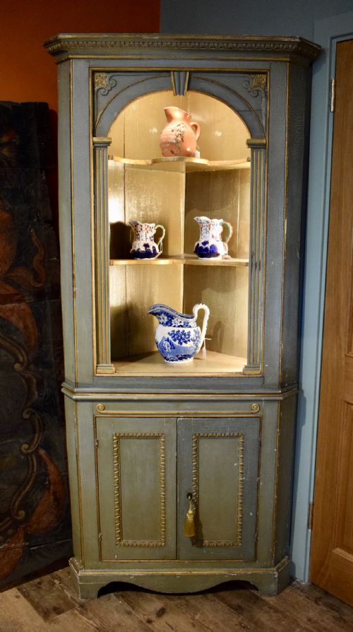 fig 1. Antique 19th century Painted Corner Cupboard