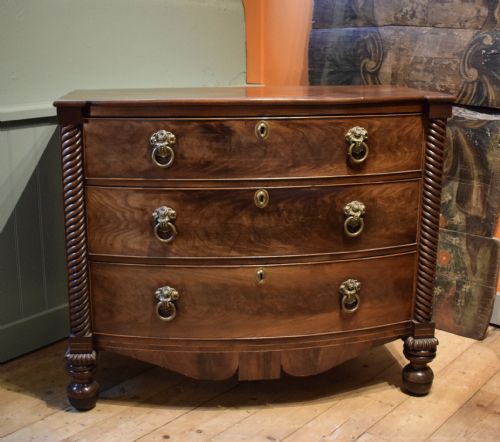 Regency Mahogany Chest of Drawers with Column Corners