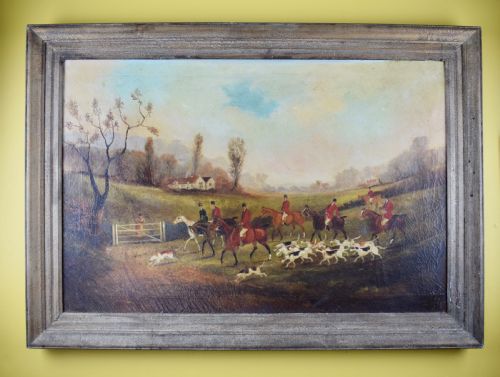 Philip Henry Rideout Oil on Canvas of a Hunting Scene