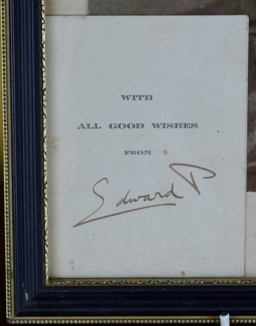 Signed Card & Photograph of Edward VIII When Prince of Wales