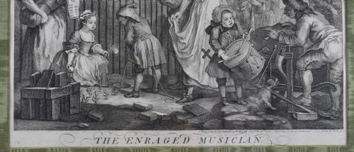 fig 2. William Hogarth The Enraged Musician Engraving 1741