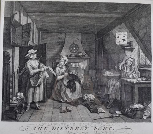 William Hogarth the Distrest Poet Engraving 1740