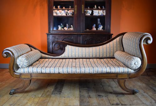 Regency Mahogany Chaise Longue / Daybed