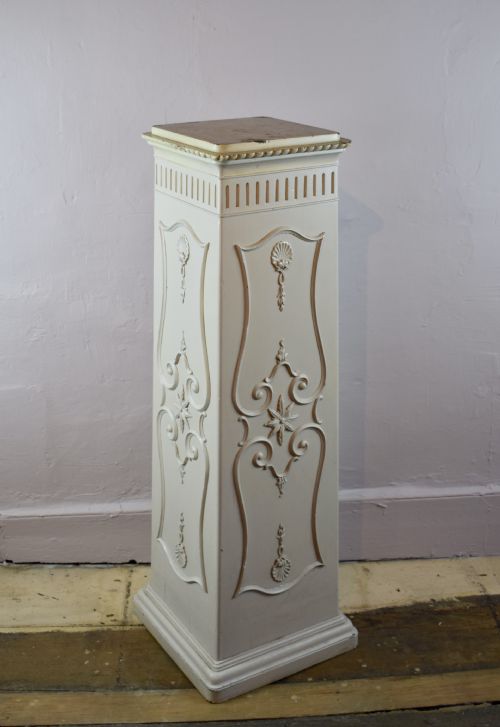 Edwardian Mahogany Cream Painted Pedestal