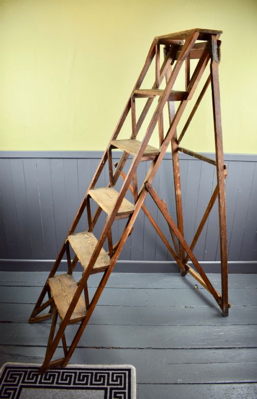A Jones's Patent Folding Library or Shop Step Ladder Dated 1919