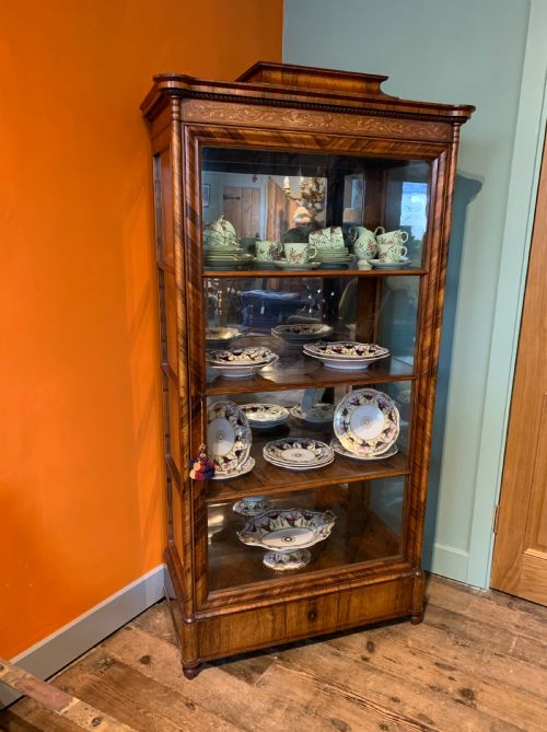 Exceptional Quality Inlaid Rosewood Display Cabinet