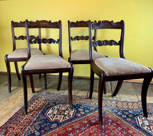 Set of Four Regency Mahogany Dining Chairs