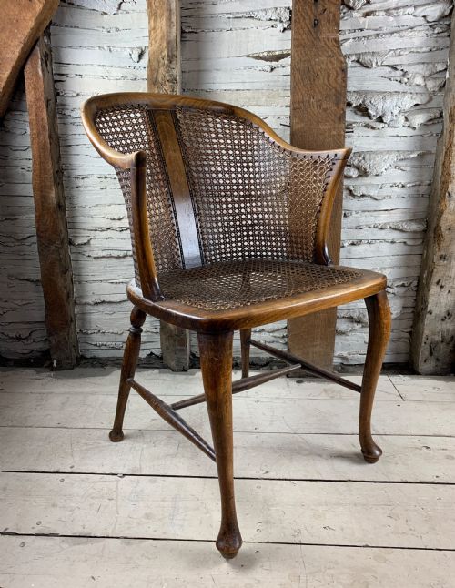 1920 s Bergere Cane Tub Back Desk Chair