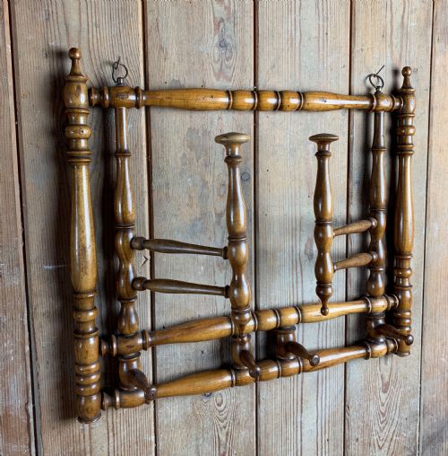 Antique French Faux Bamboo Folding Hat and Coat Stand
