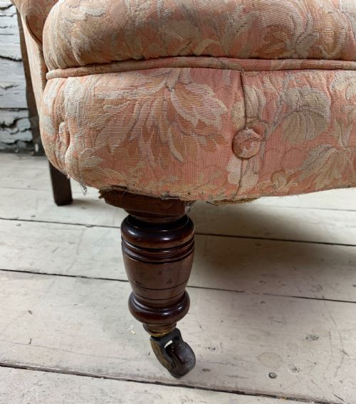 fig 1. Pretty Antique French Armchair with buttoned borders