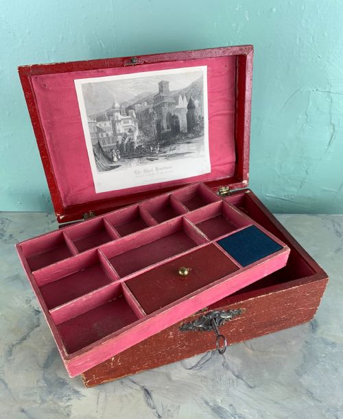 Regency Paper Covered Sewing Box