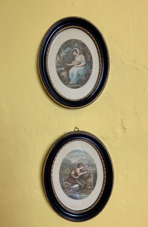 Pair of Bartolozzi Stipple Engravings of a Shepherdess and Shepherd After J H Benwell