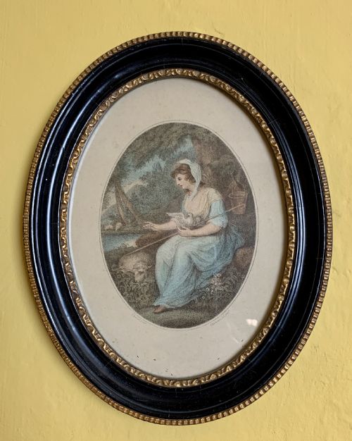 fig 2. Pair of Bartolozzi Stipple Engravings of a Shepherdess and Shepherd after J H Benwell