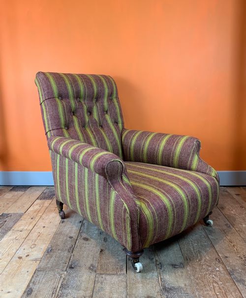 Large Victorian Howard Style Armchair by Cornelius V Smith