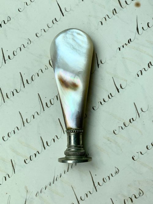Antique Victorian Pipe Tamper with Mother of Pearl Handle