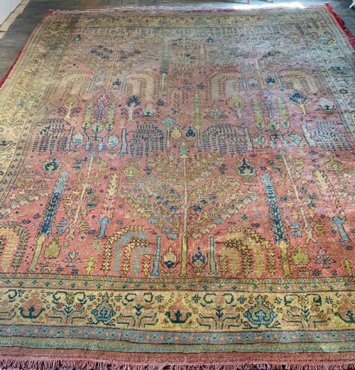 Large Antique Ushak Willow Tree Carpet