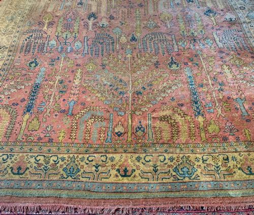 fig 1. Large Antique Ushak Willow Tree Carpet