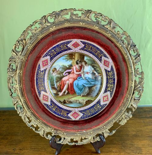 Vienna Porcelain Cabinet Plate Depicting Jupiter & Calisto Signed F. Geller