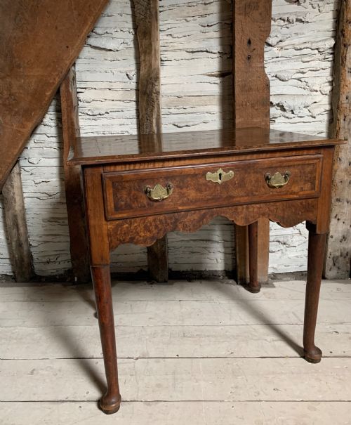 Georgian Burr Walnut Lowboy Side Table Circa 1740