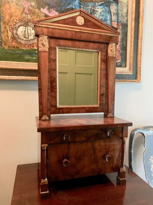 French Empire Mahogany Dressing Mirror in Greco Egyptian Taste