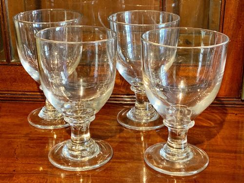 Set of Four Georgian Ovoid Glass Rummers Circa 1810