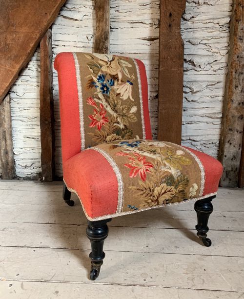 Victorian Tapestry Upholstered Occasional Chair