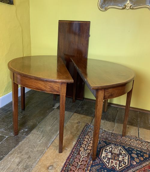 Pair of Georgian Mahogany D Shape Console Tables