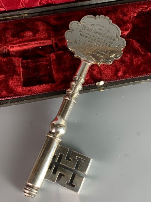 fig 3. Victorian presentation key for Lynn YMCA presented by J.J. Coleman MP of Colemans Mustard