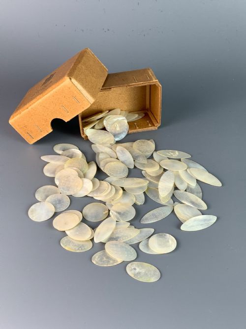 Quantity of Cantonese Engraved Mother of Pearl Gaming Counters