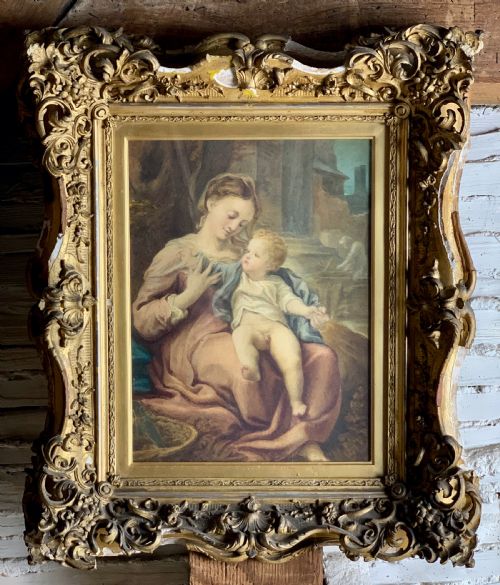 Italian School, 19th Century, Watercolour, Madonna and Child After Corregio