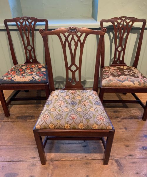 fig 2. Set of Twelve Georgian mahogany dining chairs of Chippendale design