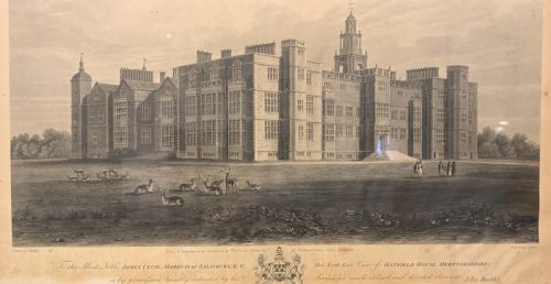 fig 2. Engraving of Hatfield House, Hertfordshire by R. Reeve after J. Buckler, 1815