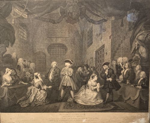 fig 1. William Hogarth The Beggar's Opera Act III engraving 1790 