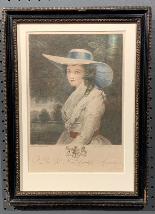 Bartolozzi Stipple Engraving of Georgiana Countess Spencer After Reynolds