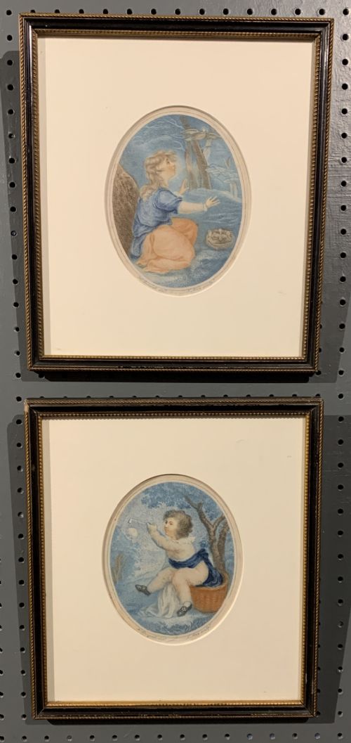 A Pair of Regency Stipple Engravings of Children After J H Benwell