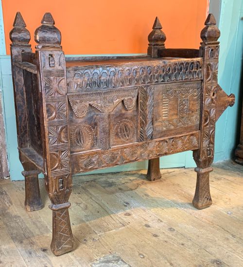 Antique Carved Cedar Dowry Chest from the Swat Valley, Hindu-kush