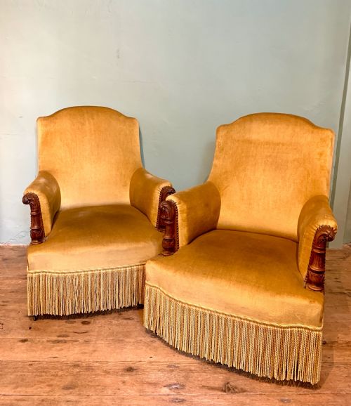 Pair of 19th Century French Armchairs of Good Size