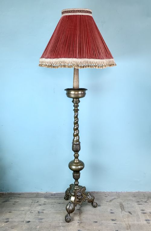Italian Brass Ecclesiastical Church Floor Lamp in 17th Century Style