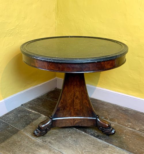 French Charles X Marble Top Mahogany Gueridon Centre Table