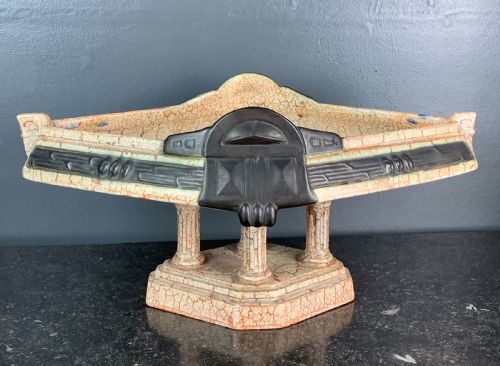 Continental Secessionist Crackle Glazed Pottery Centrepiece