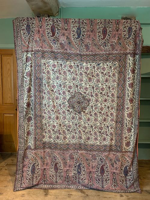 Antique Kalamkari Block Printed Textile Panel for Persian Market