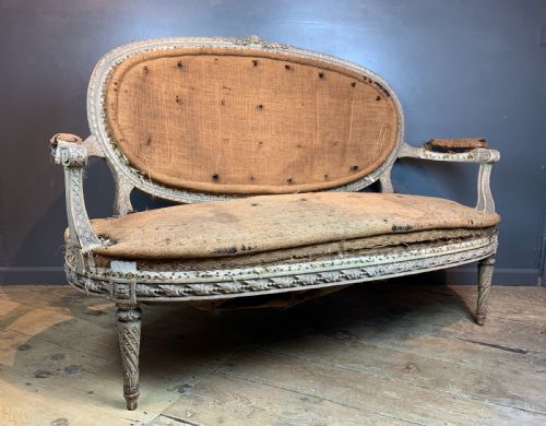 19th Century French Louis Xvi Style Canape Sofa in Original Paint