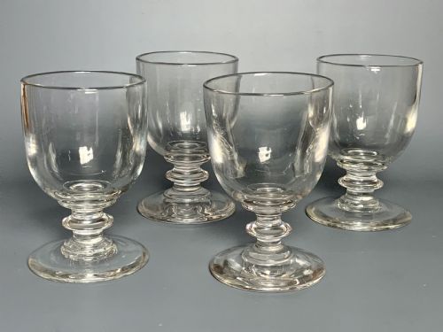 Set of Four Very Large and Heavy Early 19th Century Rummers