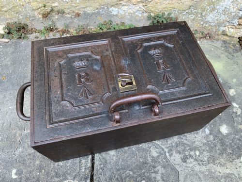 Georgian Cast Iron Military Paymaster / Revenue Safe Chest