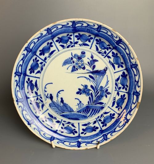 18th Century Delft Blue and White Plate