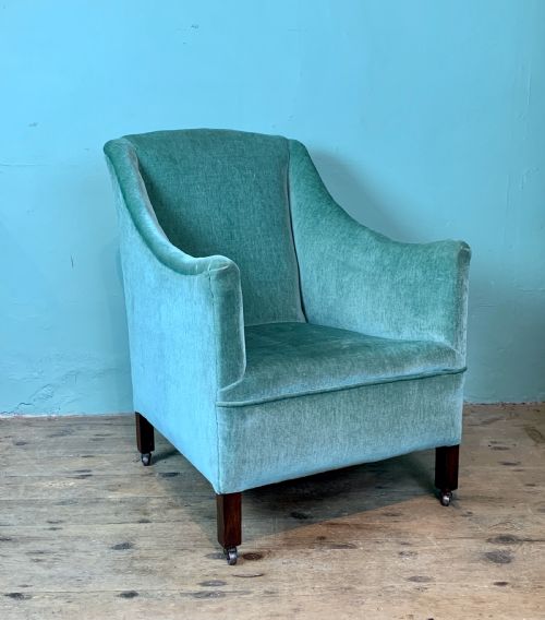 Edwardian Square Back Upholstered Armchair