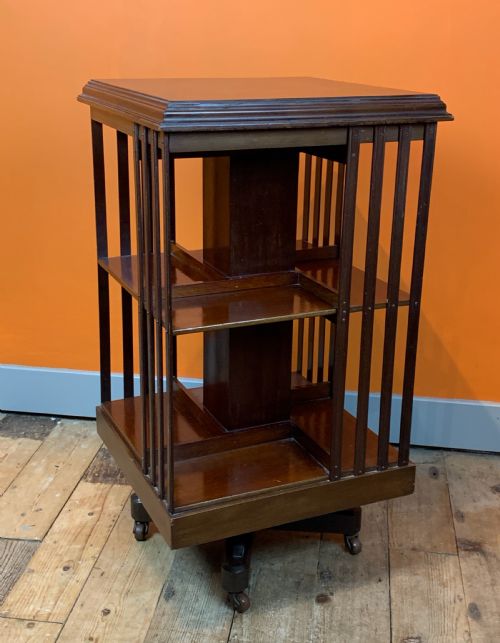 Edwardian Mahogany Revolving Library Bookcase