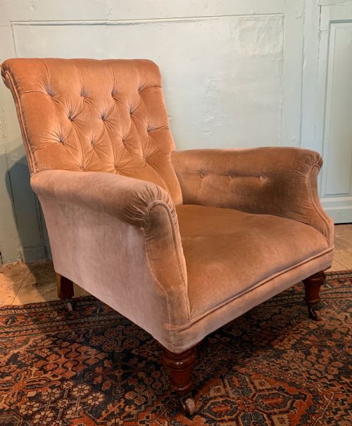 Victorian Button Back Library Armchair of Generous Proportions